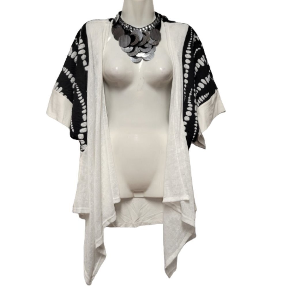 Plus Size Open Cardigan Coat Jacket Top Linen Cardigan Short Sleeve Size S